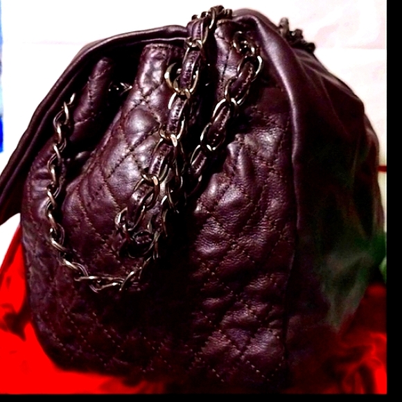 Chanel Chocolate Cartera Quilted Sides Butter Soft Leather Adjustable Chain - Picture 3 of 16